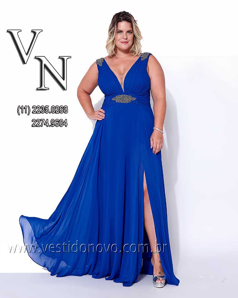 Vestido azul royal plus size, me de noiva, So Paulo, zona sul